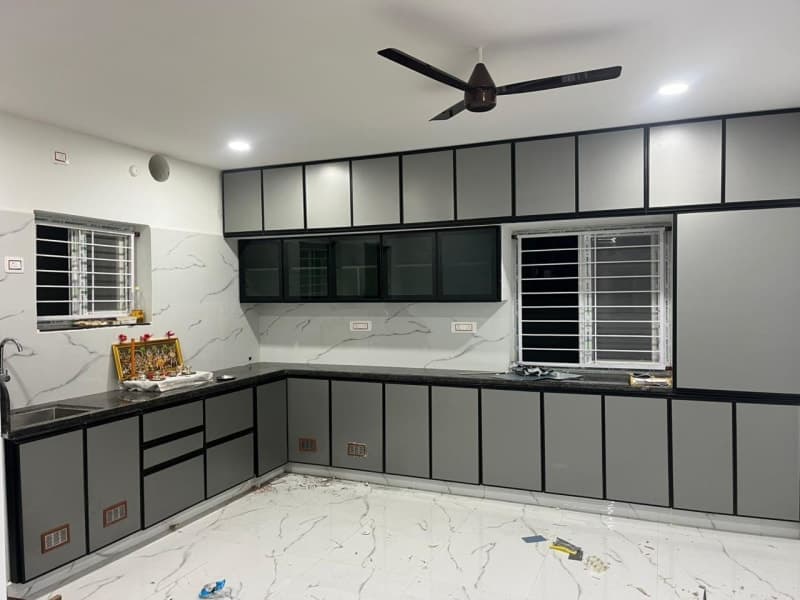 Premium Aluminium Kitchen Cupboard Installation - Prashanth Aluminium Works
